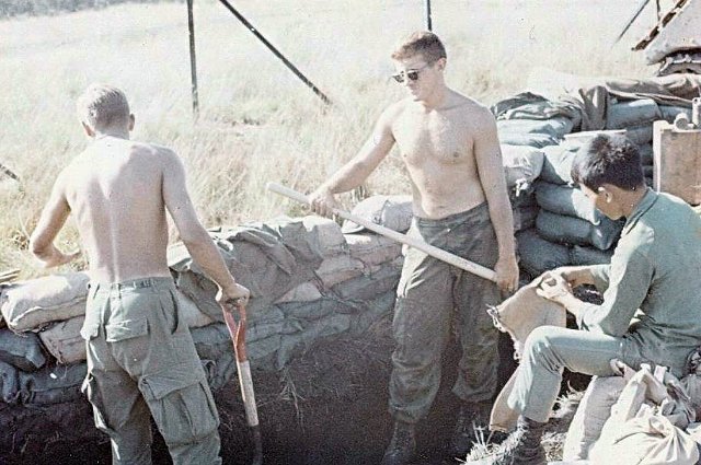 Sgt. Zonteck and Dave building bunker